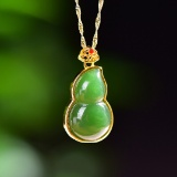Exquisite Sterling Silver-Gold Plated Inlaid Jasper Pendant