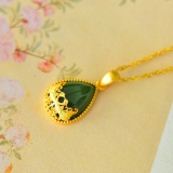 Exquisite Sterling Silver-Gold Plated Inlaid Jasper Pendant