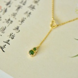 An Exquisite Sterling Silver-Gold Plated Inlaid Jasper Pendant