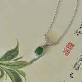 An Exquisite Sterling Silver Inlaid Jasper Pendant