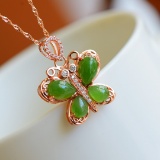 Exquisite Sterling Silver-Gold Plated Inlaid Jasper Pendant