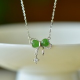 An Exquisite Sterling Silver Inlaid Jasper Pendant
