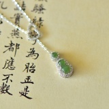 An Exquisite Sterling Silver Inlaid Jasper Pendant