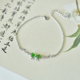 An Exquisite Sterling Silver Inlaid Jasper Bracelet