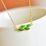 Exquisite Sterling Silver-Gold Plated Inlaid Jasper Pendant