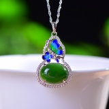 Exquisite Sterling Silver Inlaid Jasper Pendant