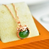 Exquisite Sterling Silver-Gold Plated Inlaid Jasper Pendant
