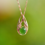 Exquisite Sterling Silver-Gold Plated Inlaid Jasper Pendant