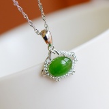 Exquisite Sterling Silver Inlaid Jasper Pendant