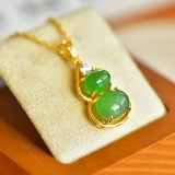 Exquisite Sterling Silver-Gold Plated Inlaid Jasper Pendant