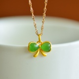 An Exquisite Sterling Silver-Gold Plated Inlaid Jasper Pendant