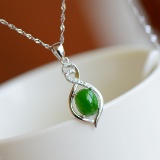 An Exquisite Sterling Silver Inlaid Jasper Pendant