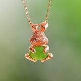 Exquisite Sterling Silver-Gold Plated Inlaid Jasper Pendant