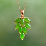 Exquisite Sterling Silver-Gold Plated Inlaid Jasper Pendant
