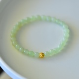 An Exquisite Sterling Silver-Gold Plated Jade Bracelet
