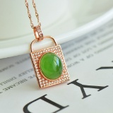 Exquisite Sterling Silver-Gold Plated Inlaid Jasper Pendant