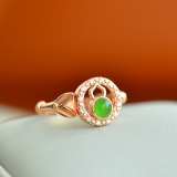 Exquisite Sterling Silver-Gold Plated Inlaid Jasper Ring