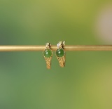 Exquisite Sterling Silver-Gold Plated Inlaid Jasper Earrings