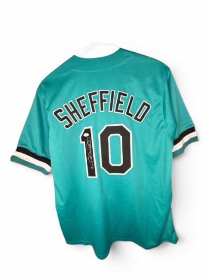 Gary Sheffield Autographed Florida Marlins Jersey - JSA Authenticated