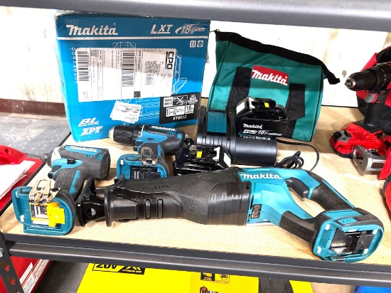 Makita 18V Power Tools, includes (2) Batteries and Charger