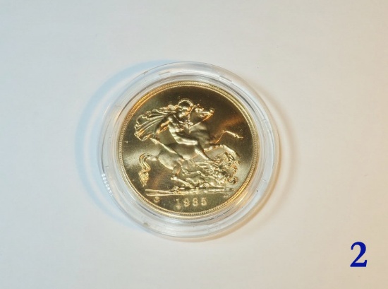 UK 1985 Elizabeth II Gold 5 Pound Sovereign