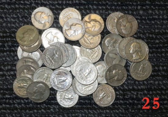 Full Roll (40) US Silver Quarters
