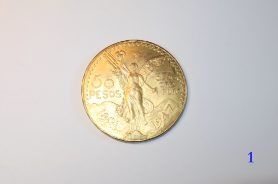 1947 Mexico 50-Peso Gold Coin