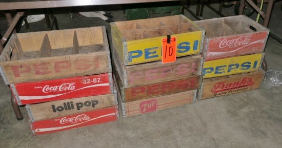 Lot of (11) Wood Soda Crates