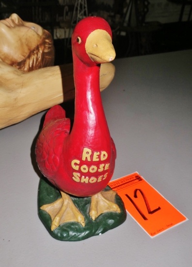 Red Goose Shoes Chalkware Figurine
