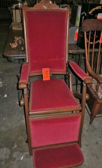 Antique Upholstered Reclining Chair