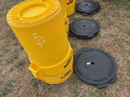 QTY (2) RUBBERMAID BRUTE YELLOW REFUGE STORAGE CAN