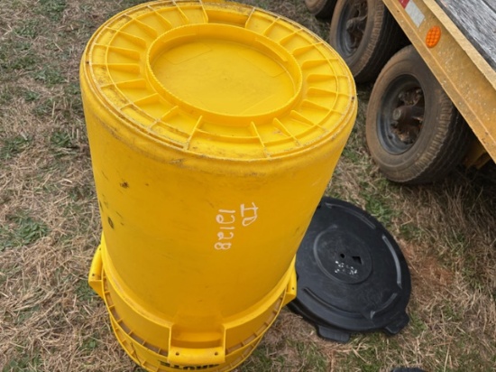 QTY (2) RUBBERMAID BRUTE YELLOW REFUGE STORAGE CAN