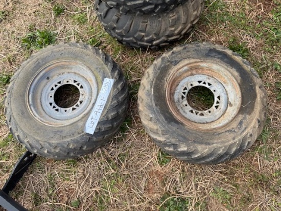 QTY (2) DUNLOP 25.8-12 ATV TIRES ON RIMS