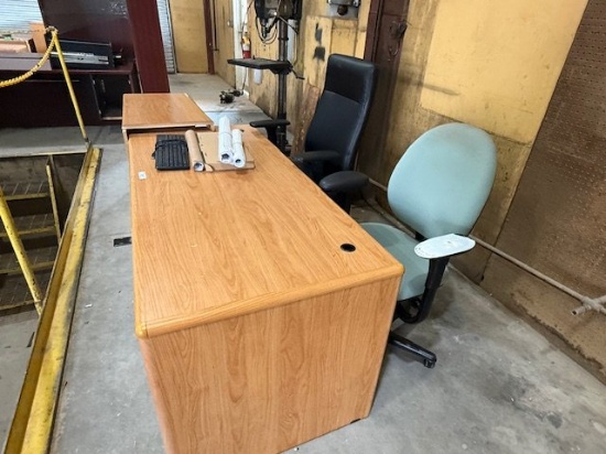 2-PIECE OFFICE DESK W/ CHAIRS