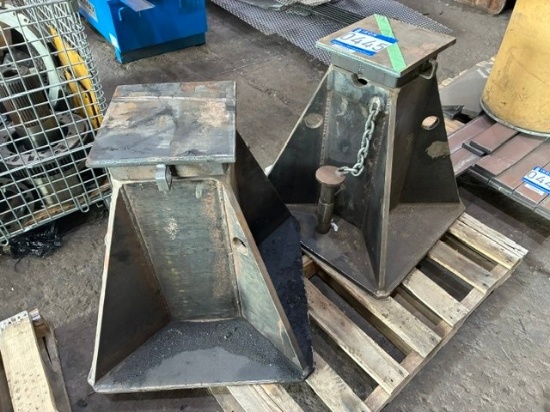 QTY (2) SQUARE SUPPORT STEEL STANDS