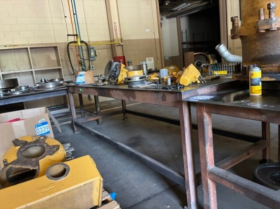 4'2"X10'4" METAL SHOP TABLE