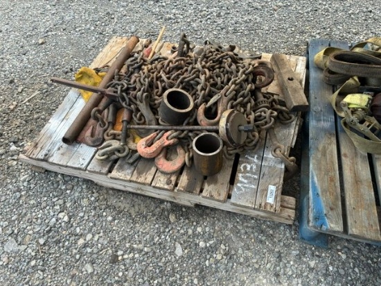 Pallet Of Chains And Ratchet Straps