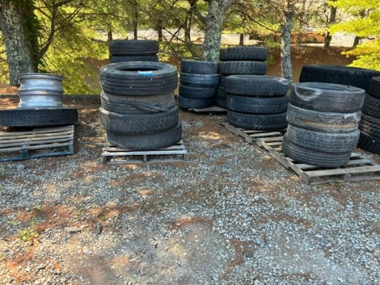 QTY (6) PALLETS OF USED TIRES