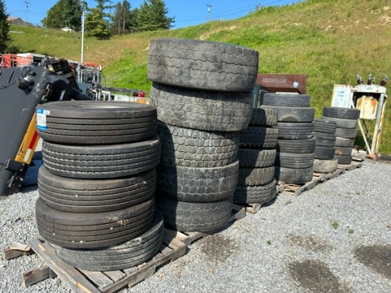 QTY (6) PALLETS OF MISC TRUCK TIRES