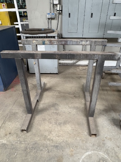 Chunky Square Industrial Steel Table Legs â€“ Pair