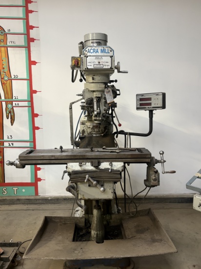 ACRA Milling Machine With DRO S/N:961530 Mdl.AM-2V