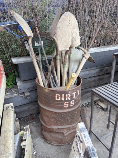 Lot of Shovels And Racks