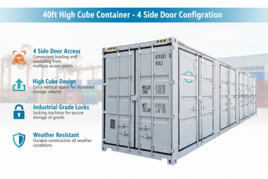 Unused 40FT High Cube Container with 4 Side Doors (Location: Elkton, MD)