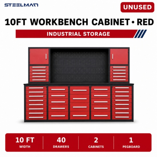 Unused Work Bench H10FT-40D. Red