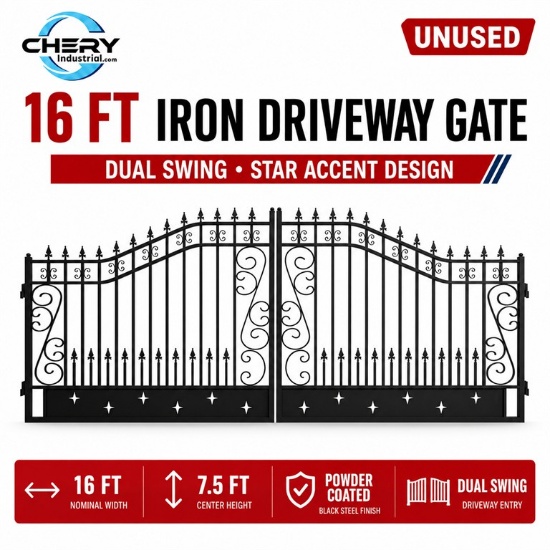 Unused 16ft Iron Gate. artwork Star in the Middle with Paper Edge Protector