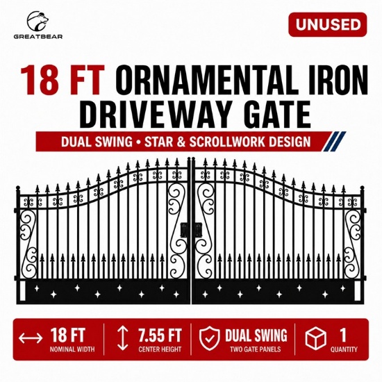 Unused 18ft Iron Gate. artwork Star in the Middle with Paper Edge Protector