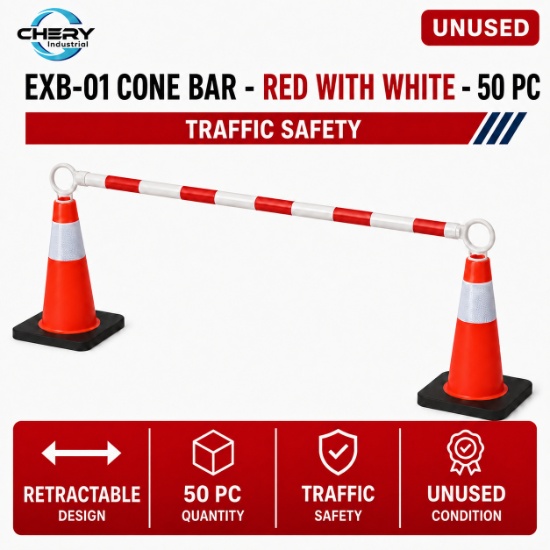 Unused EXB 30in CONE BAR Red with White 50 pc