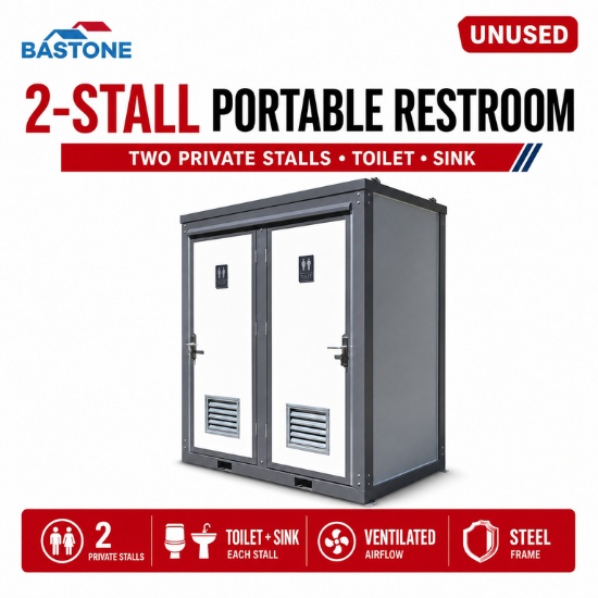 Unused Mobile Toilets 2-Closestools Type B, Size:L1300*W2160*H2360mm.White border