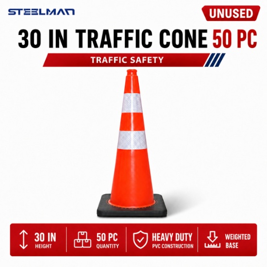 Unused TC-PVC75BR 30in TRAFFIC CONE 50 pc