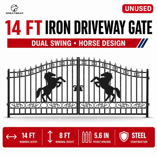 Unused Iron Gate 14' - Horse with Paper Edge Protector
